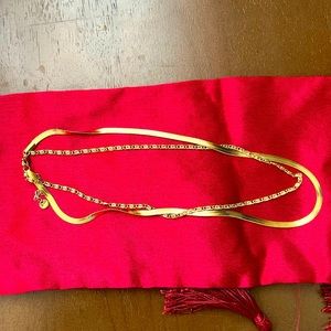 Gold Herringbone Chain Layering Necklace💕